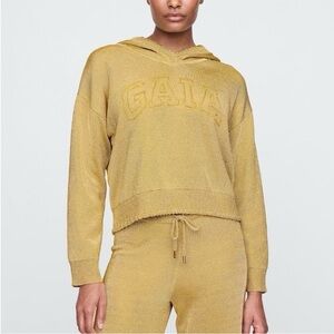 GAP x Cult Gaia NWT Metallic Hoodie in Gold Lurex Size Large
